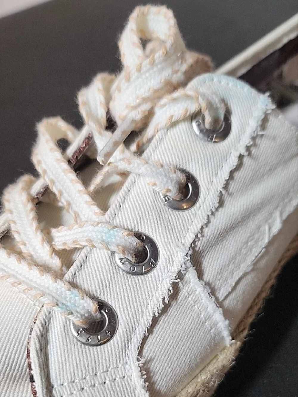 Cream Canvas Espadrille Sneakers